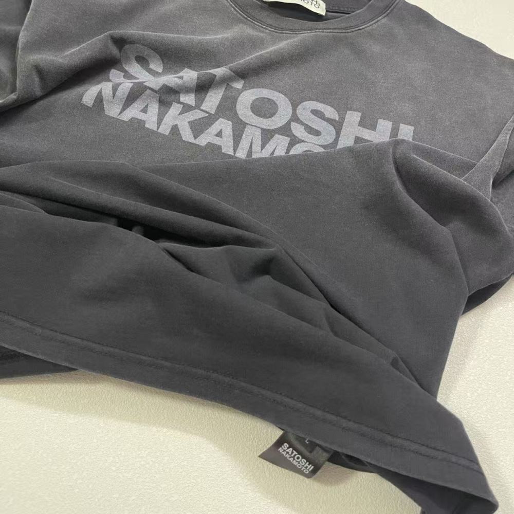 Satoshi Washed Black Letters Shirt