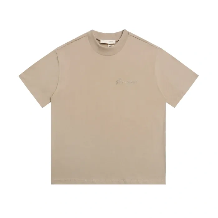 FOG Essentials Pure color small high-neck delicate dark pattern embroidery Shirt 4 colors