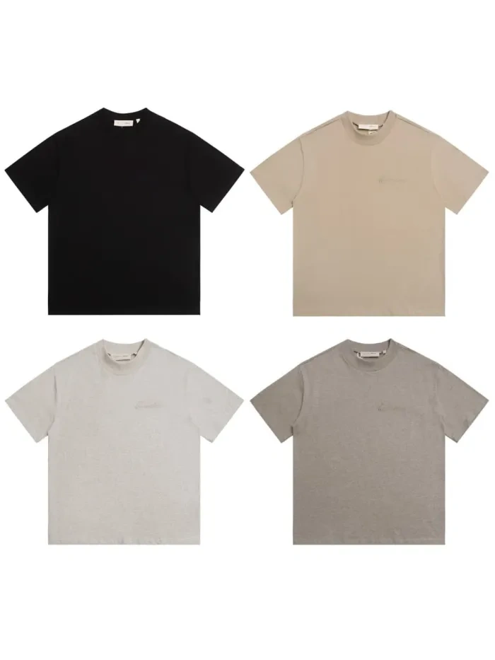 FOG Essentials Pure color small high-neck delicate dark pattern embroidery Shirt 4 colors