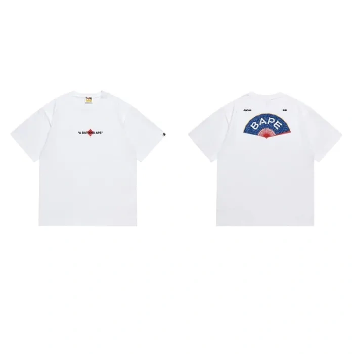 Bape opened fan with letter print T-shirt 2 colors