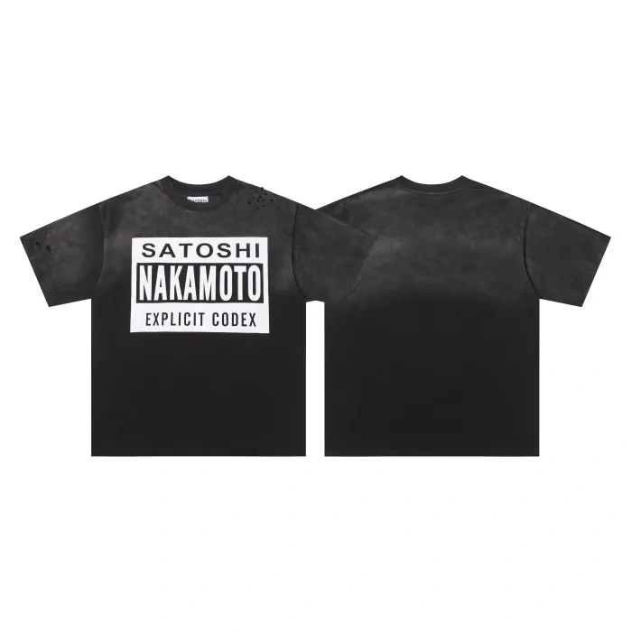 Satoshi EXPLICIT CODEX Print Washed Tee