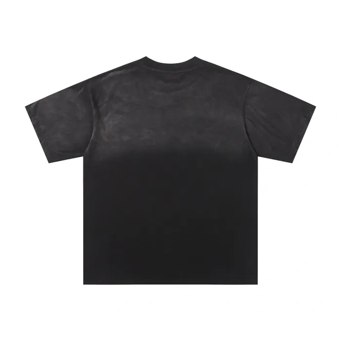 Satoshi Coiled Eye Print Washed Black Shirt