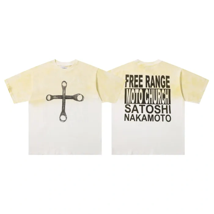 Satoshi MOTO CHURCH Print Washed Tee