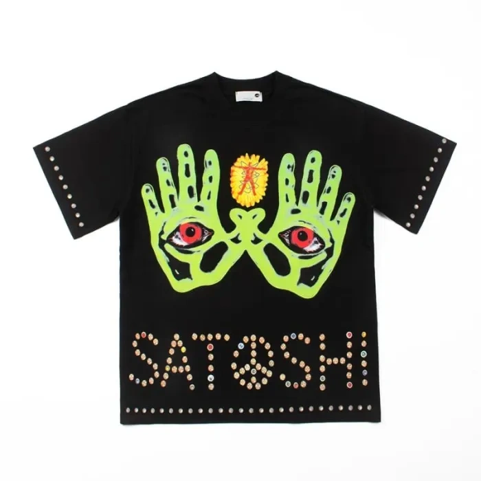 Satoshi Nakamoto Eyes In Hand Shirt Black