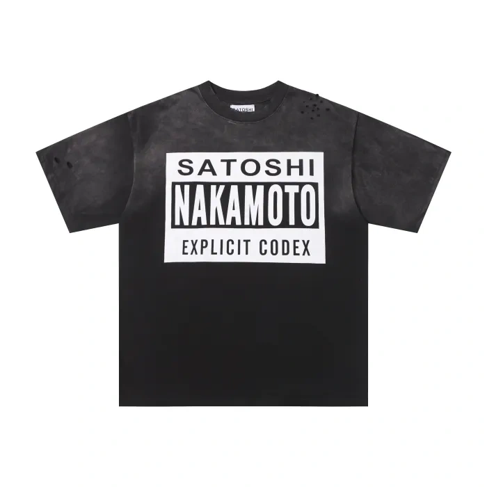 Satoshi EXPLICIT CODEX Print Washed Tee