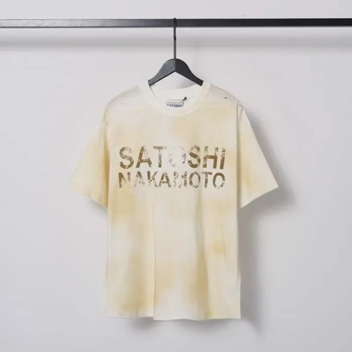 Satoshi Letter Logo Vintage Washed Print Tee 28857659