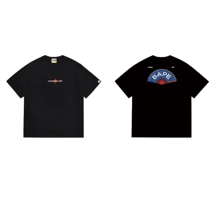 Bape opened fan with letter print T-shirt 2 colors