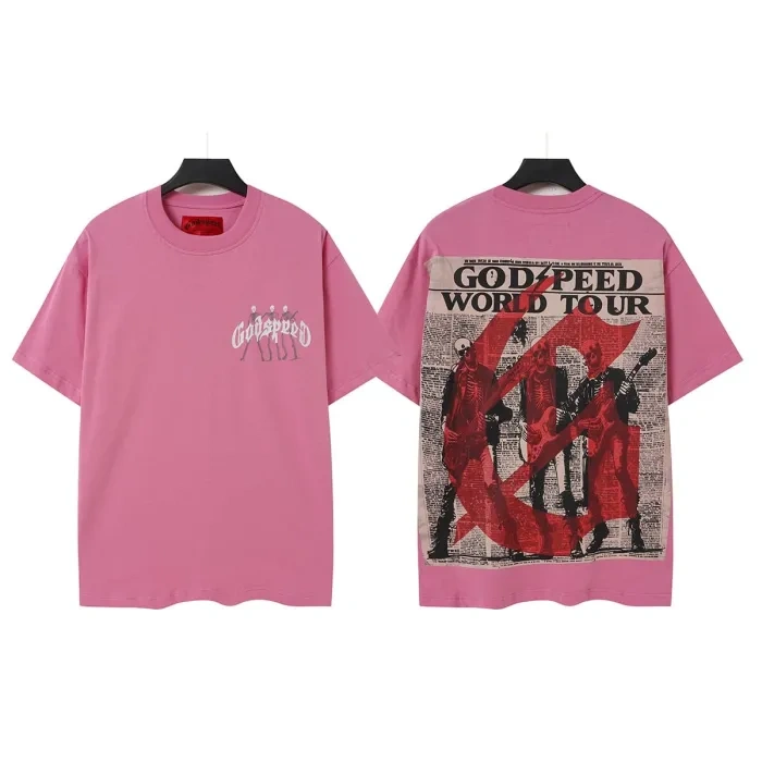 Godspeed Undead Rock Tour Newspaper Print Washed Tee 2 colors