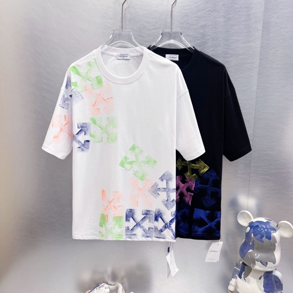 OW Colorful Printed Arrows T-Shirt Black White