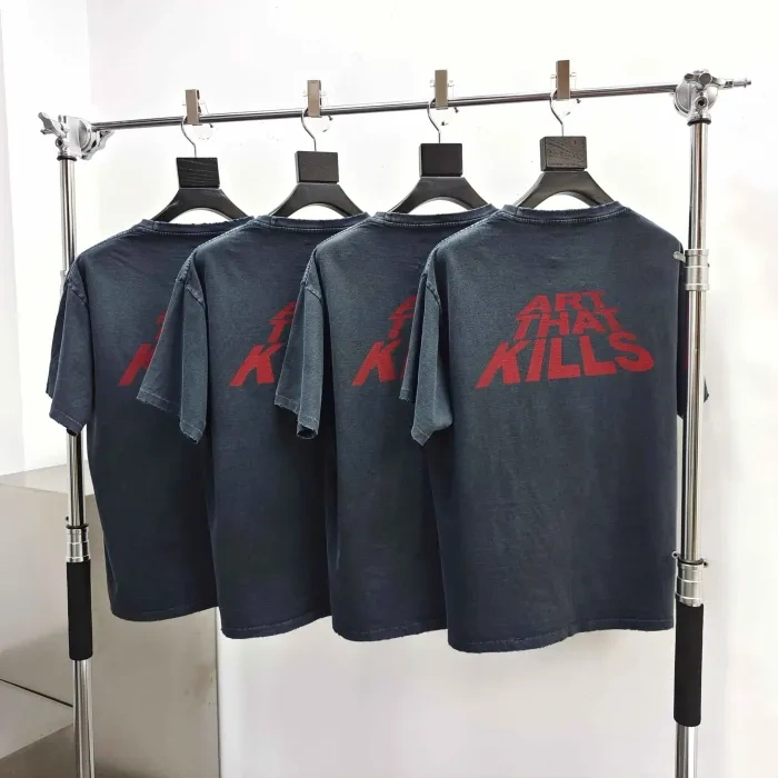 Gallery dept 1:1 quality version Skull Pirate Black Print Washed Tee