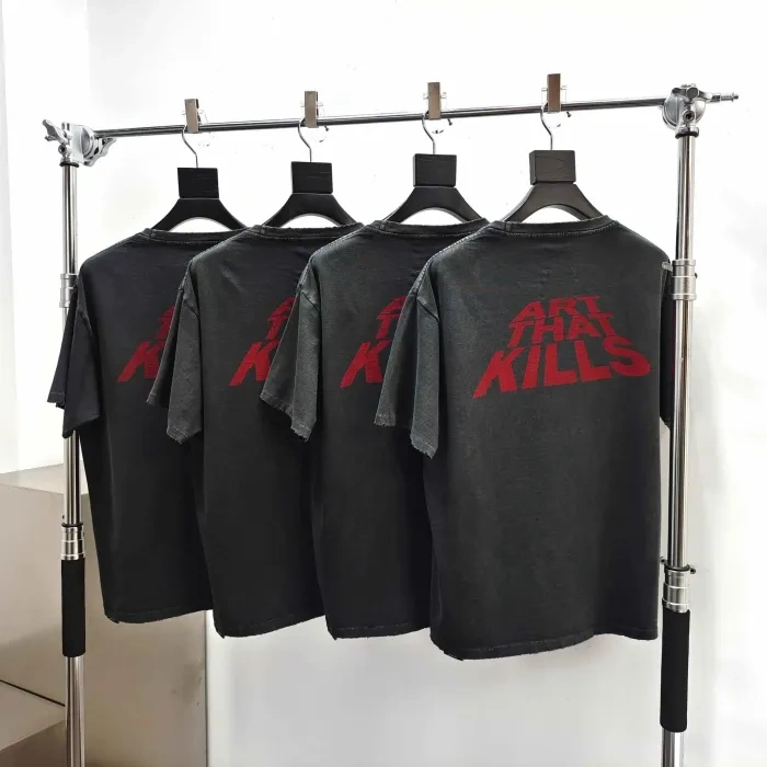 Gallery Dept 1:1 quality version Threat Beach Black Print Washed Tee