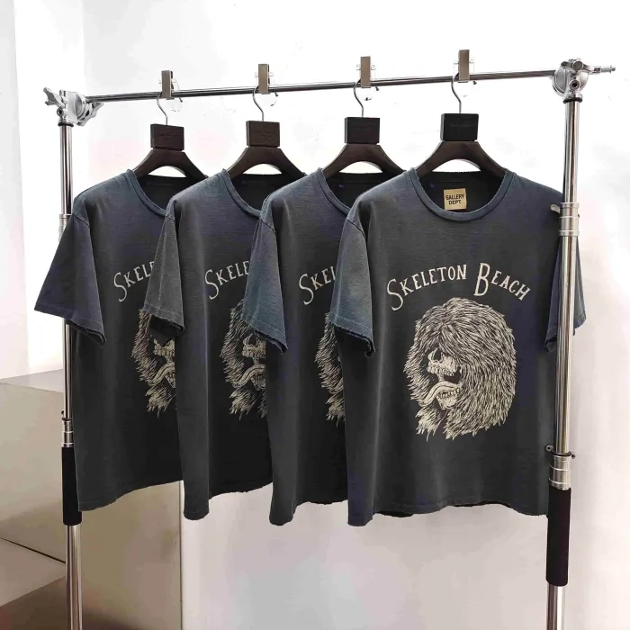 Gallery Dept 1:1 quality version Long Haired Lion Black Print Washed Tee