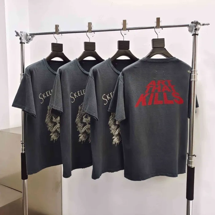 Gallery Dept 1:1 quality version Long Haired Lion Black Print Washed Tee