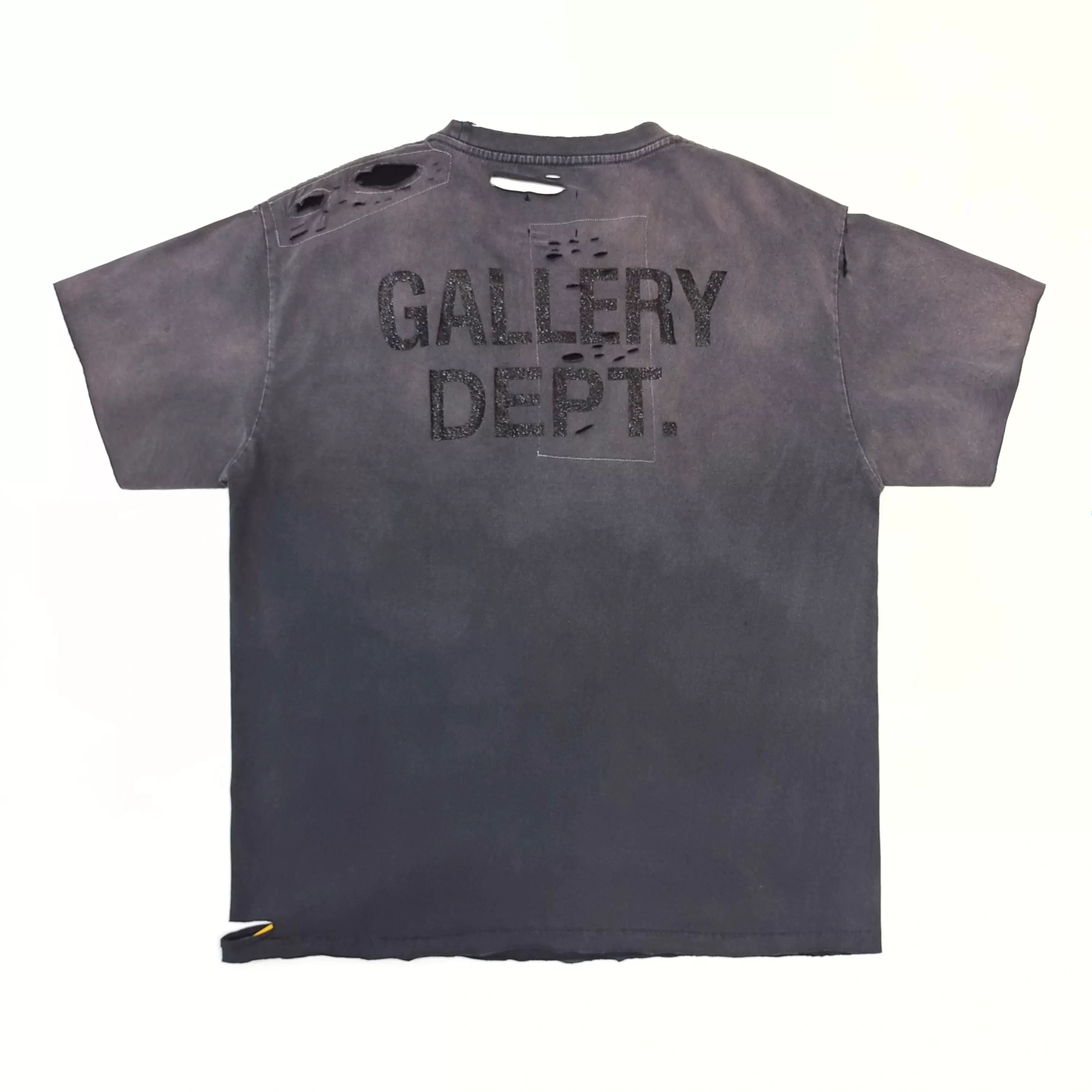 Gallery Dept 1:1 Distressed Patches Broken Shirt Washed Black