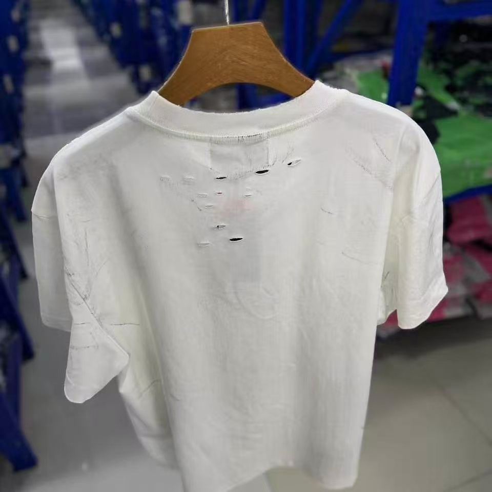 Satoshi Broken Holes White Shirt