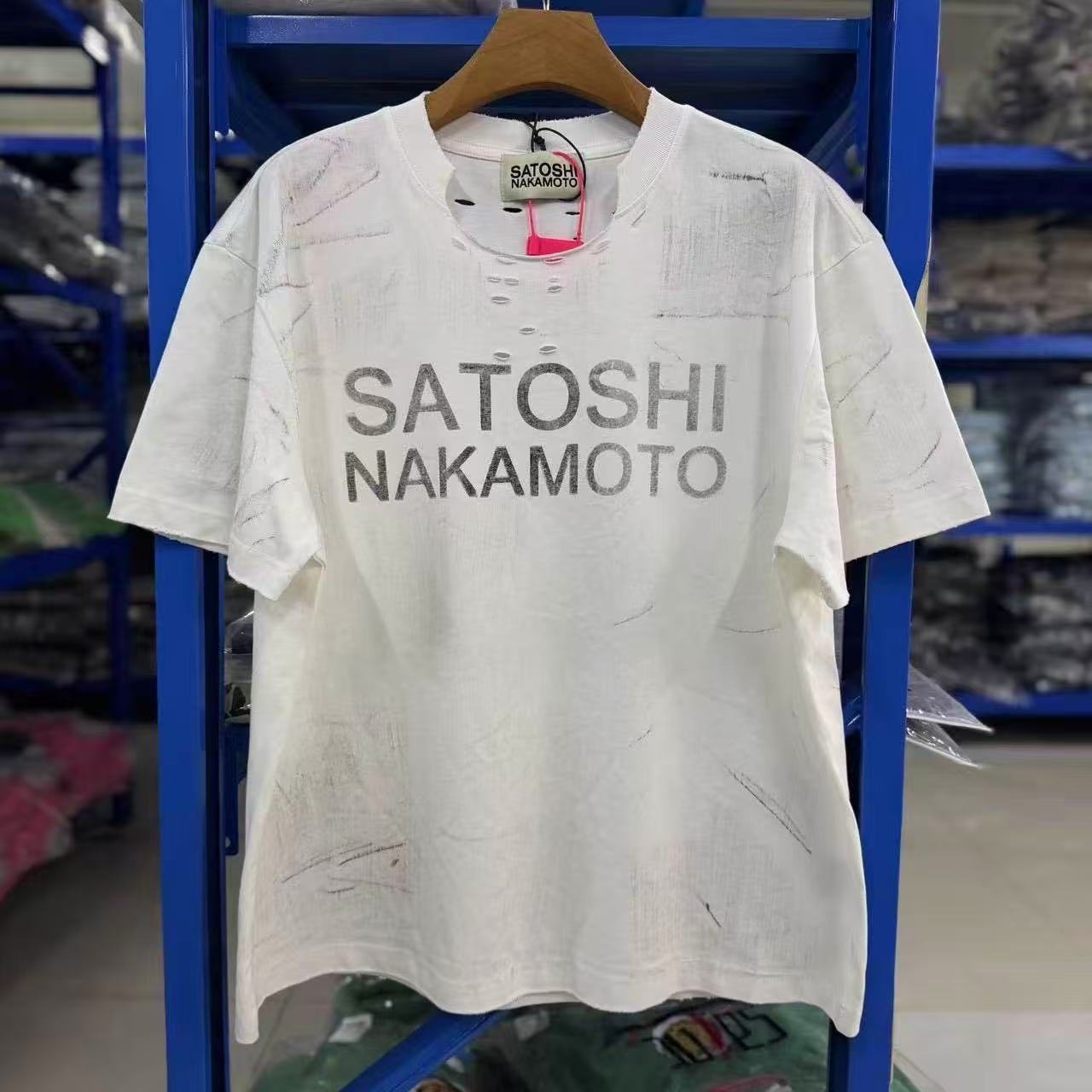 Satoshi Broken Holes White Shirt