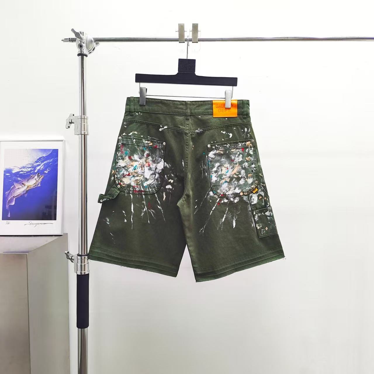 Gallery Dept Ink Jean Shorts Green