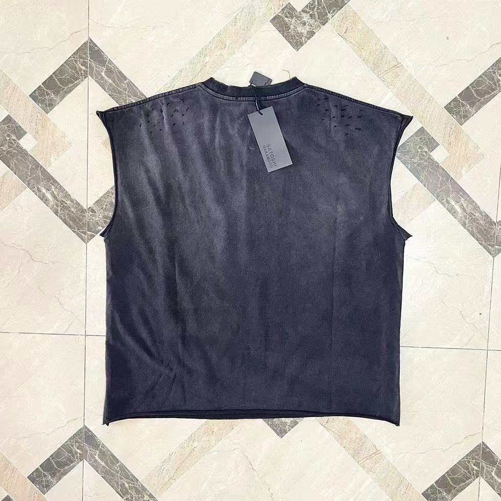 Satoshi Motorcycle Sleeveless Shirt Washed Black