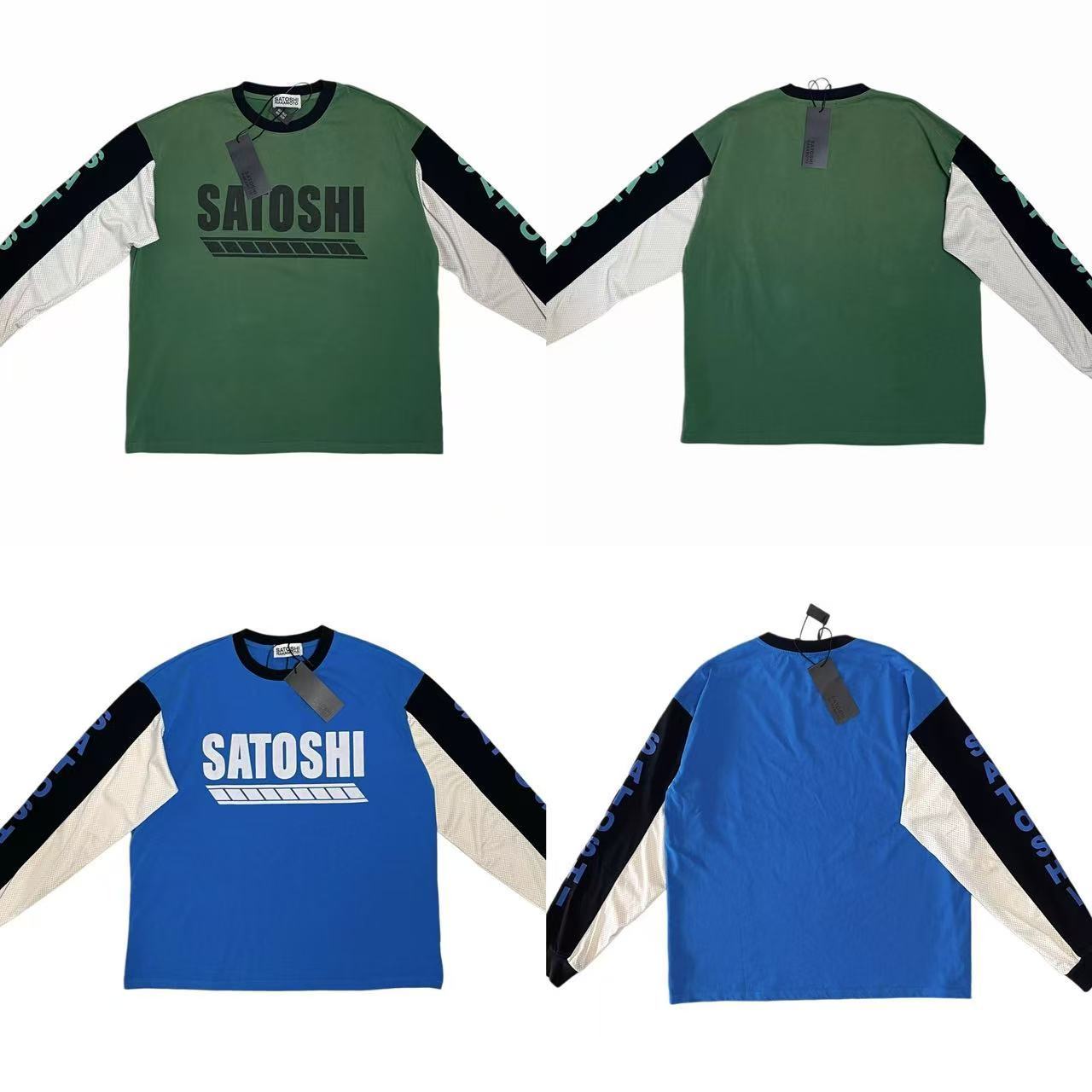 Satoshi Mesh Sleeve Big Letters Long Sleeve 2 Colors