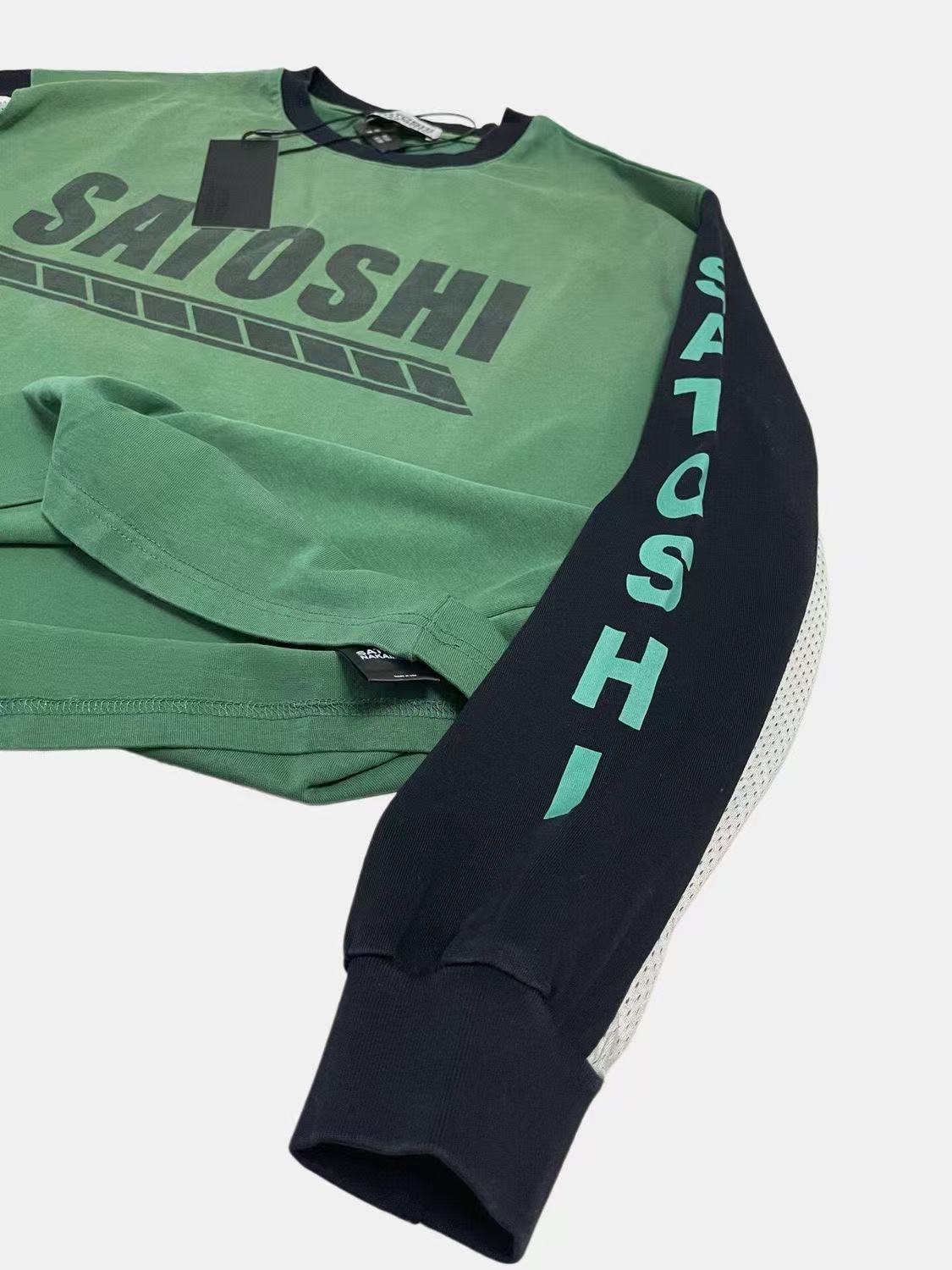 Satoshi Mesh Sleeve Big Letters Long Sleeve 2 Colors
