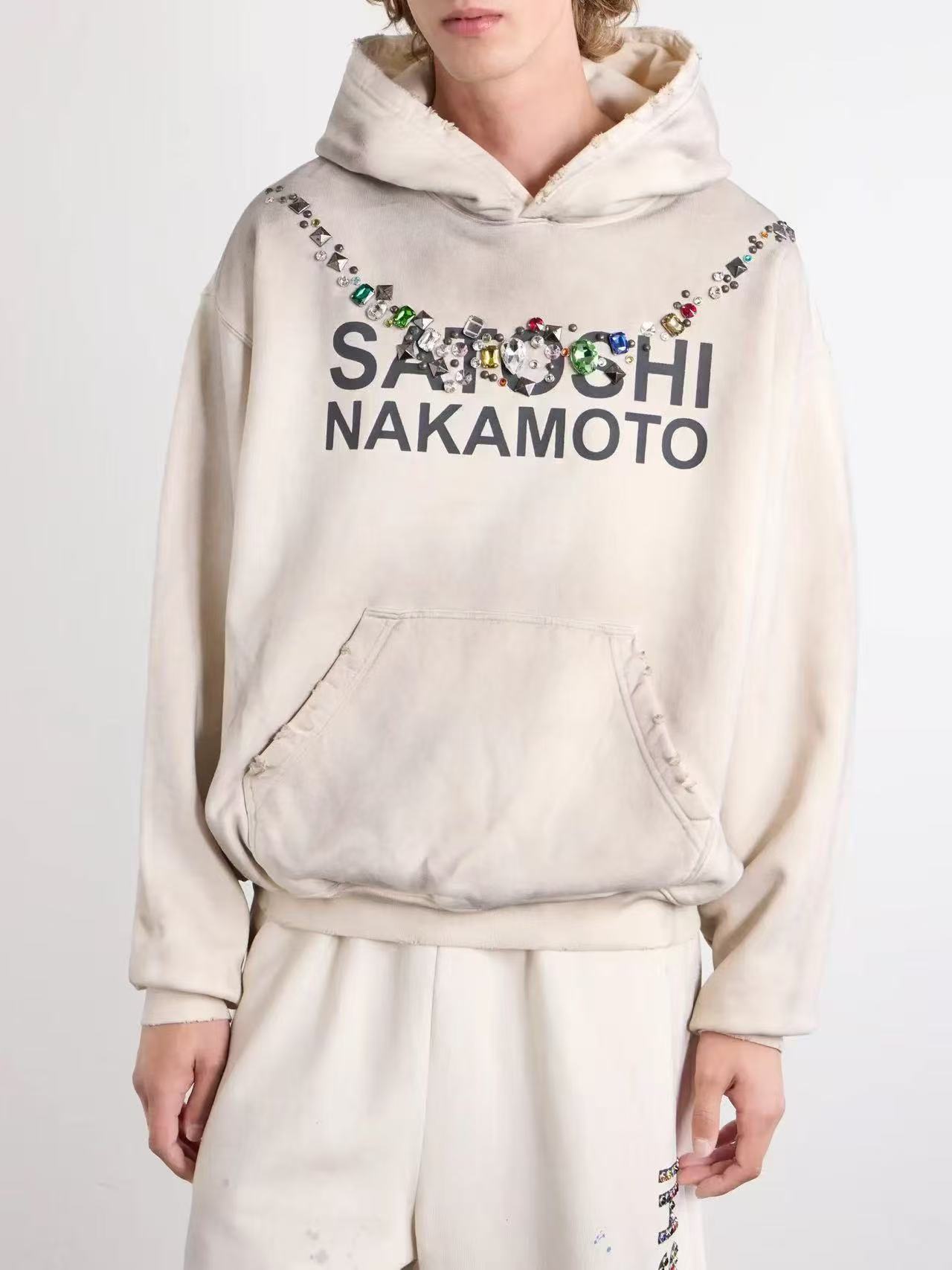 Satoshi Rhinestone Necklace Hoodie
