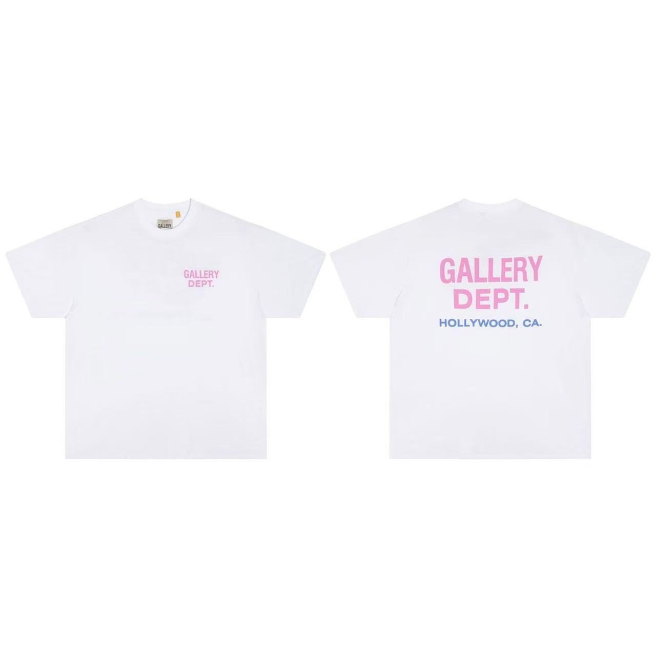 Gallery Dept Basic Pink Letters Shirt 2 Colors
