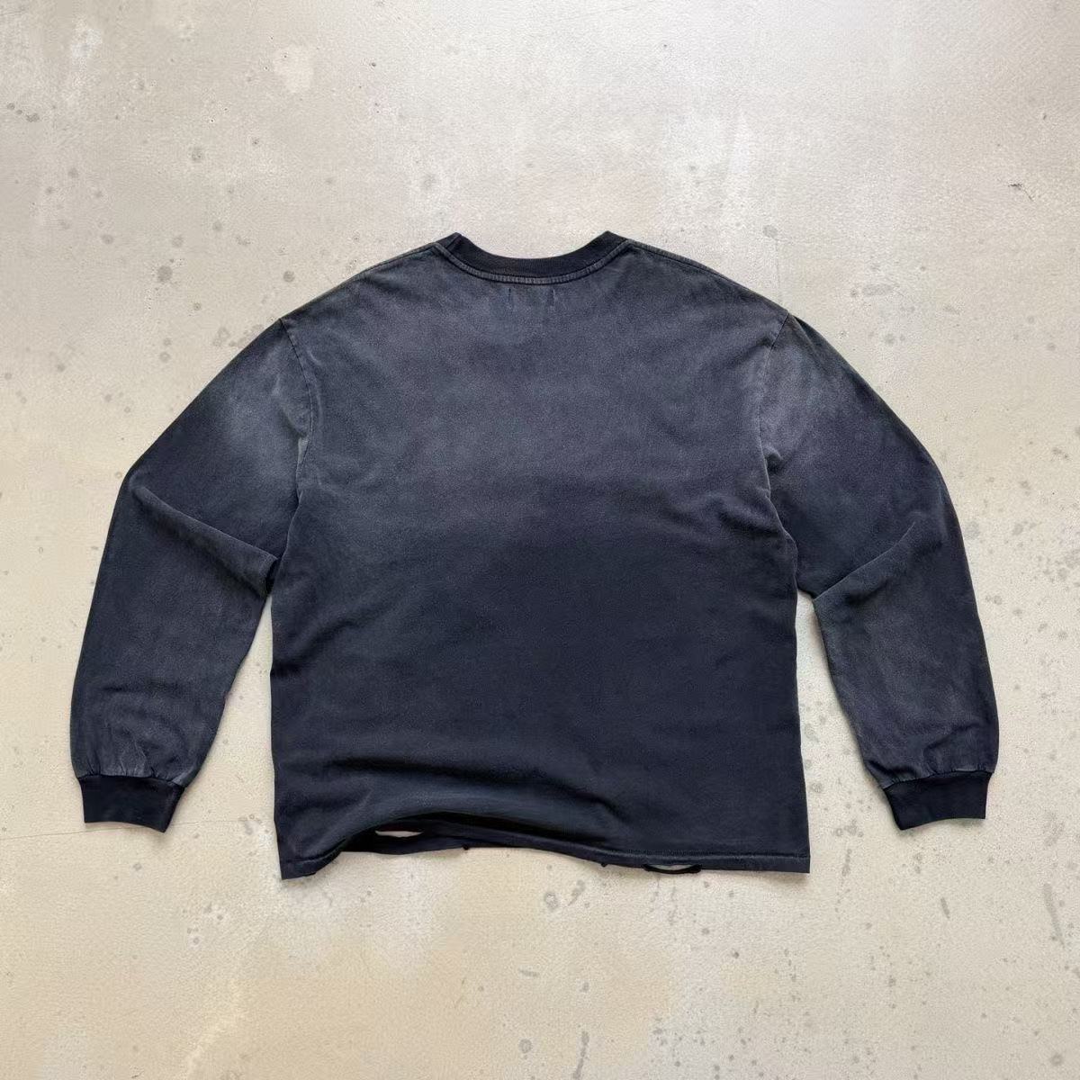Satoshi Letters Broke Long Sleeve Black And White