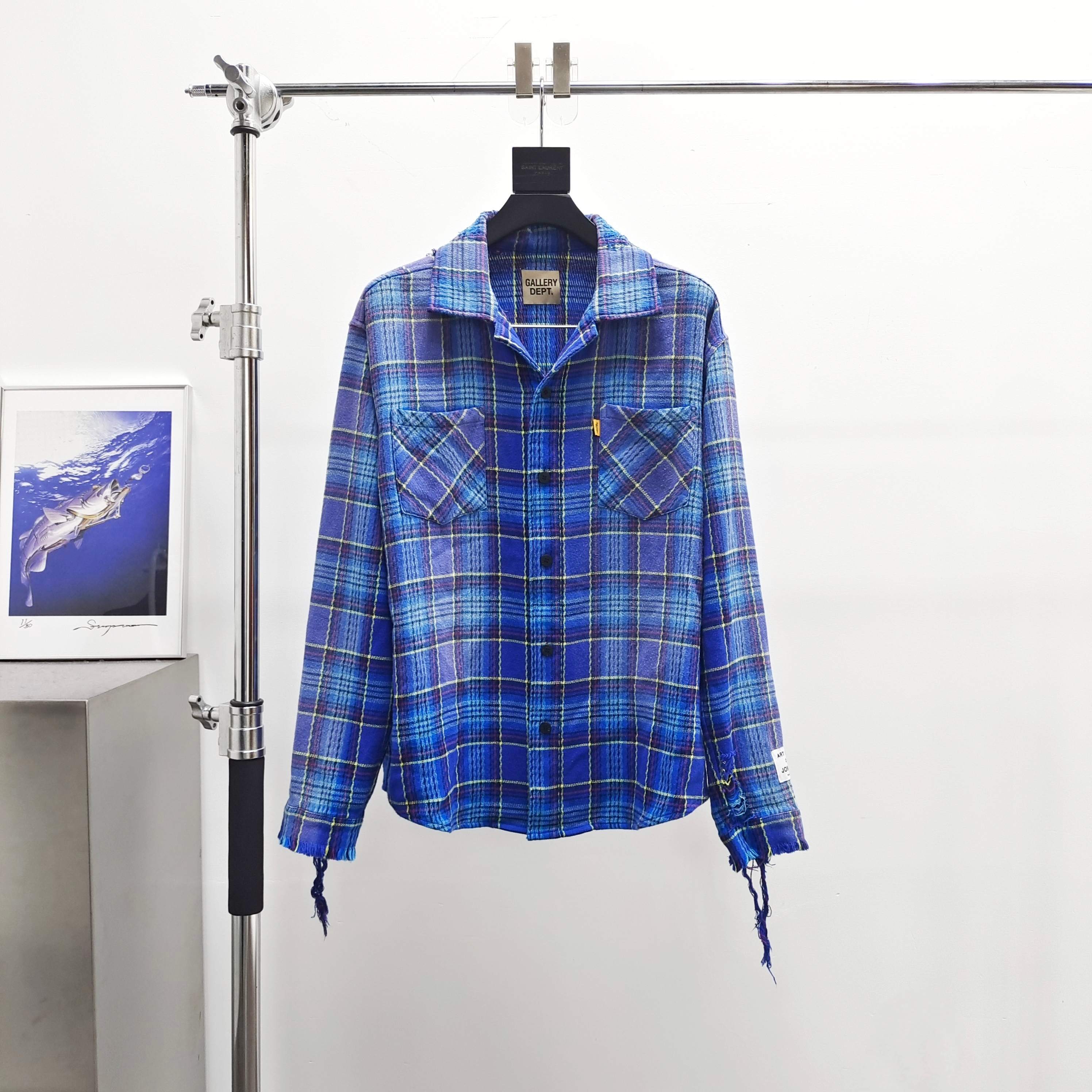 Gallery Dept Blue Flannel Plaid Shirt