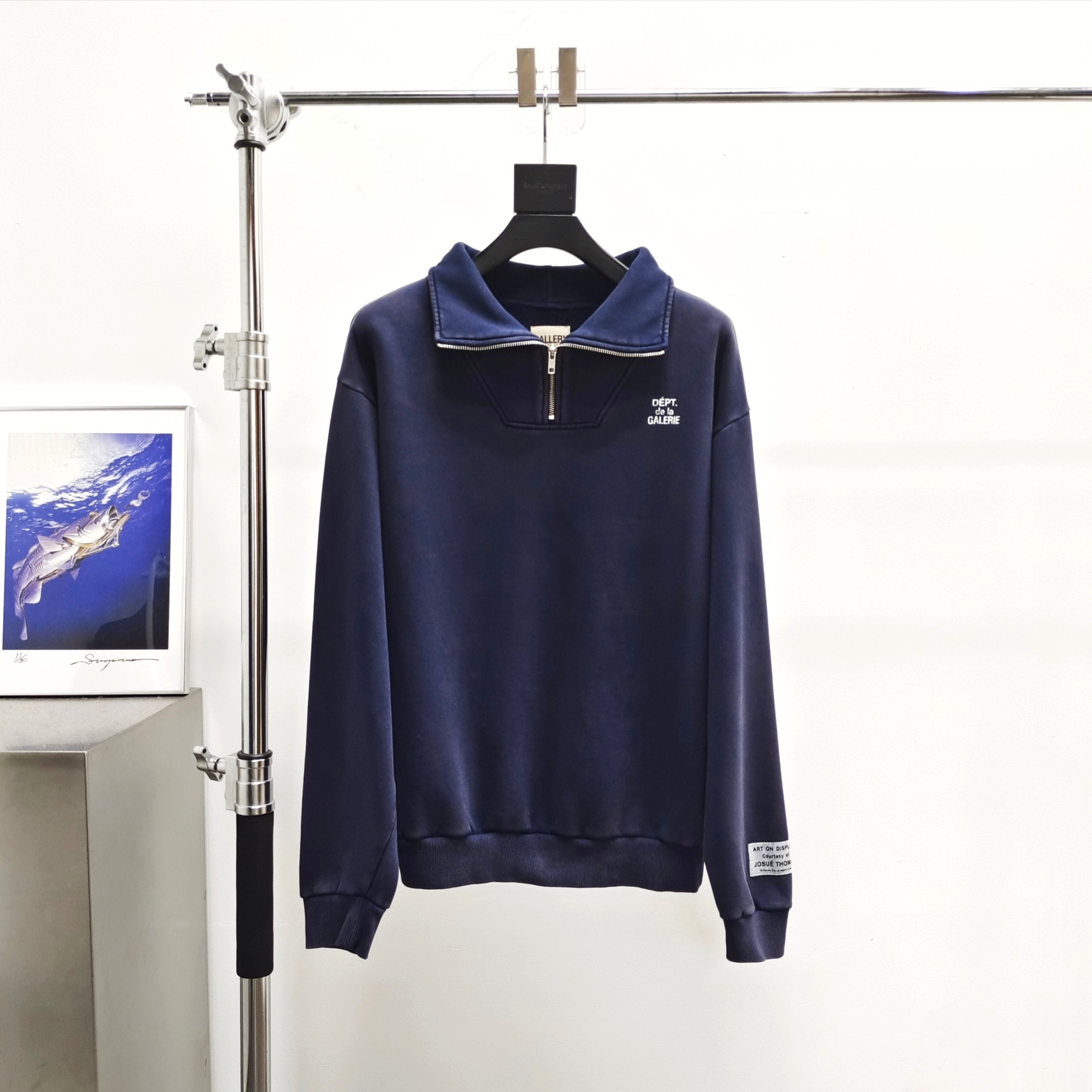 Gallery Dept Navy Blue Half Zip Crewneck