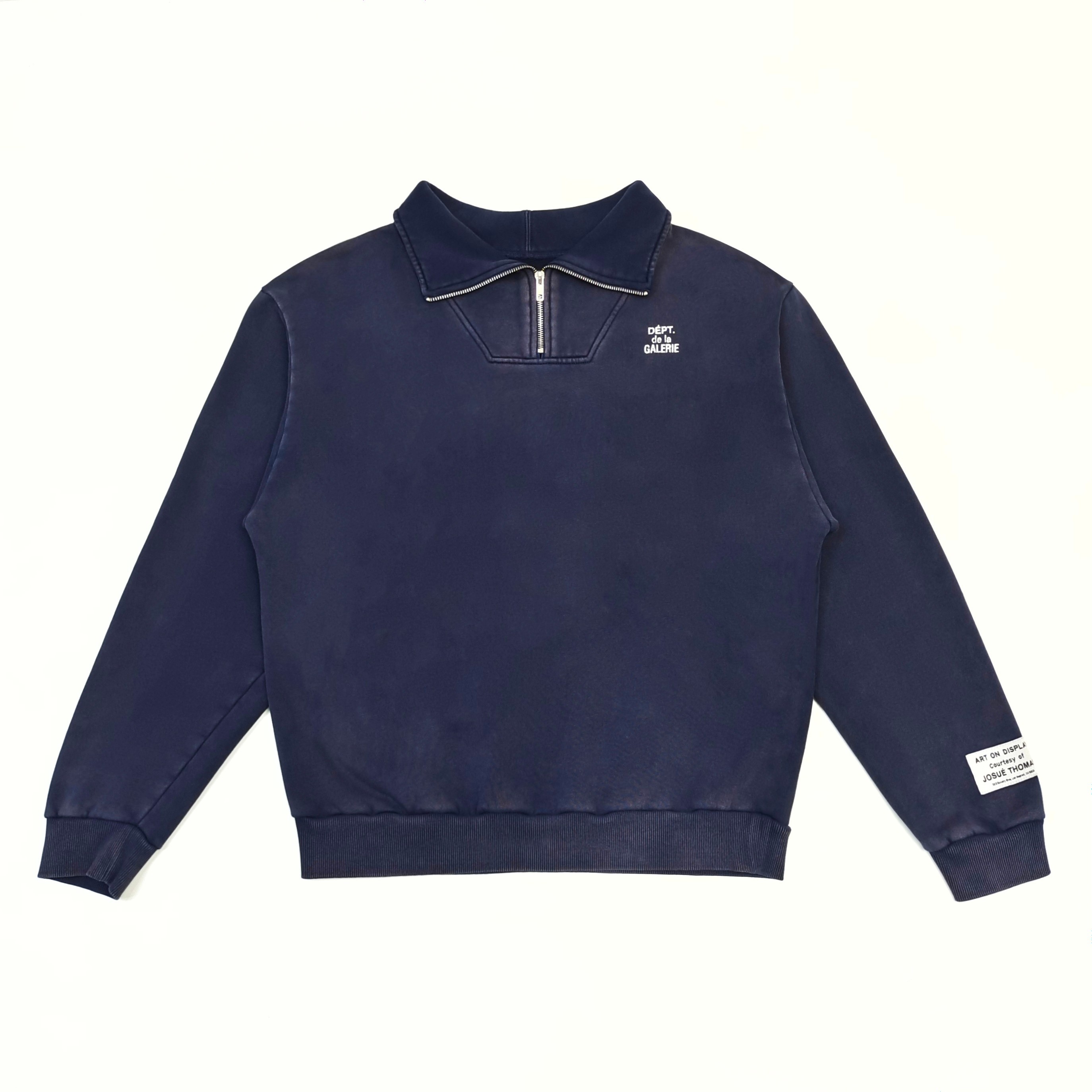 Gallery Dept Navy Blue Half Zip Crewneck
