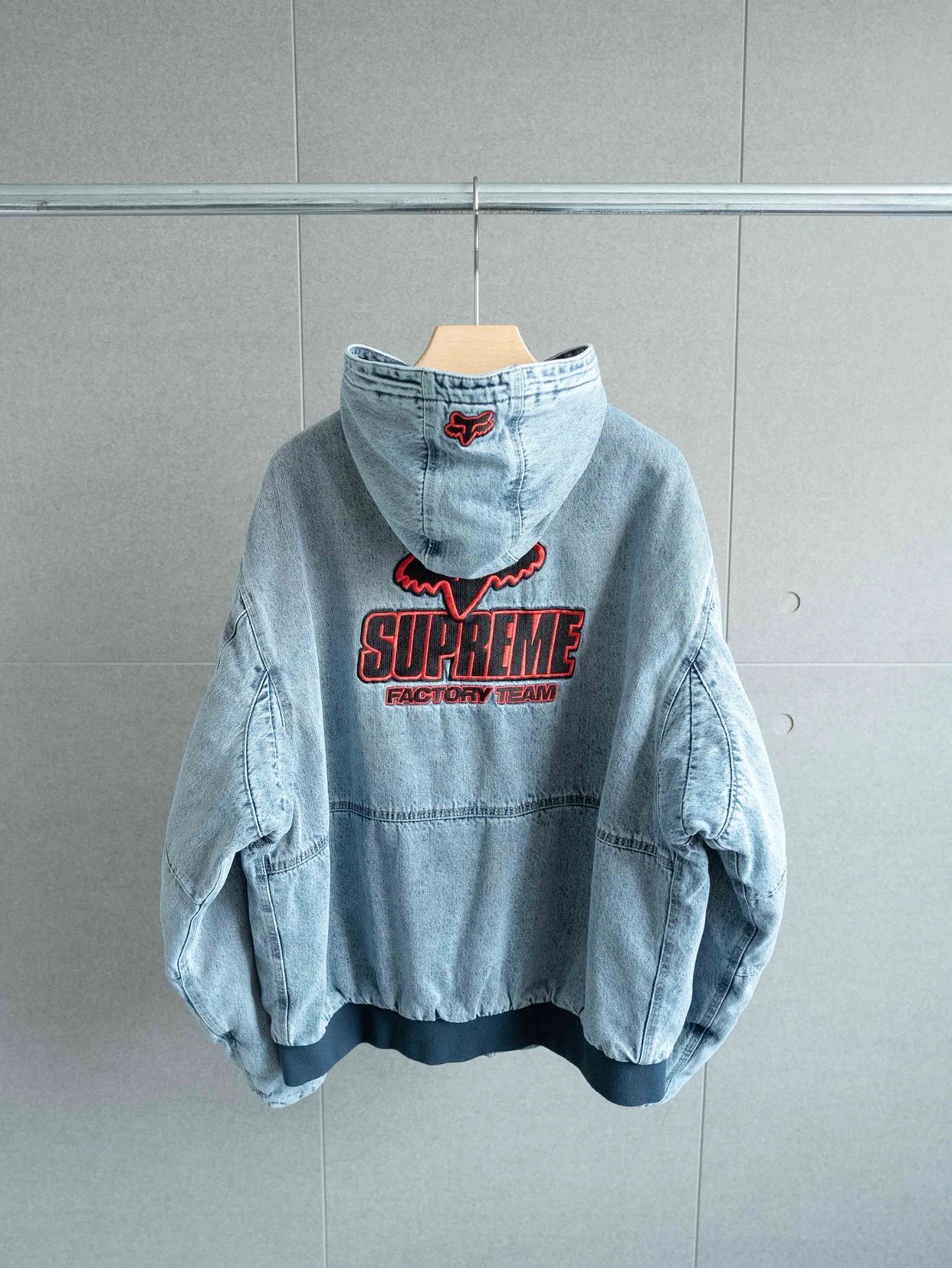 Sup x Fox Racing Hooded Work Jacket Black Blue