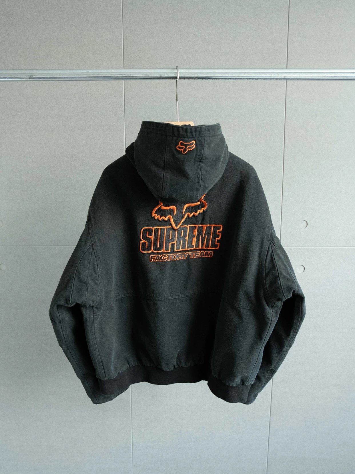 Sup x Fox Racing Hooded Work Jacket Black Blue