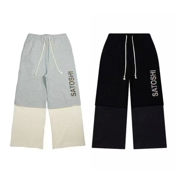 Satoshi Rhinestone Letters Pants 2 Colors
