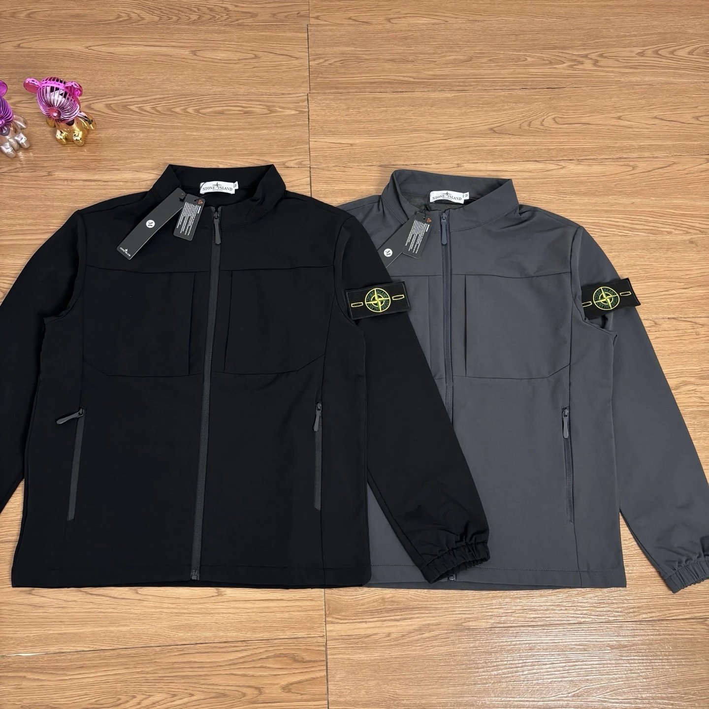 St0ne Island Stand Collar Softshell Jacket Black Grey