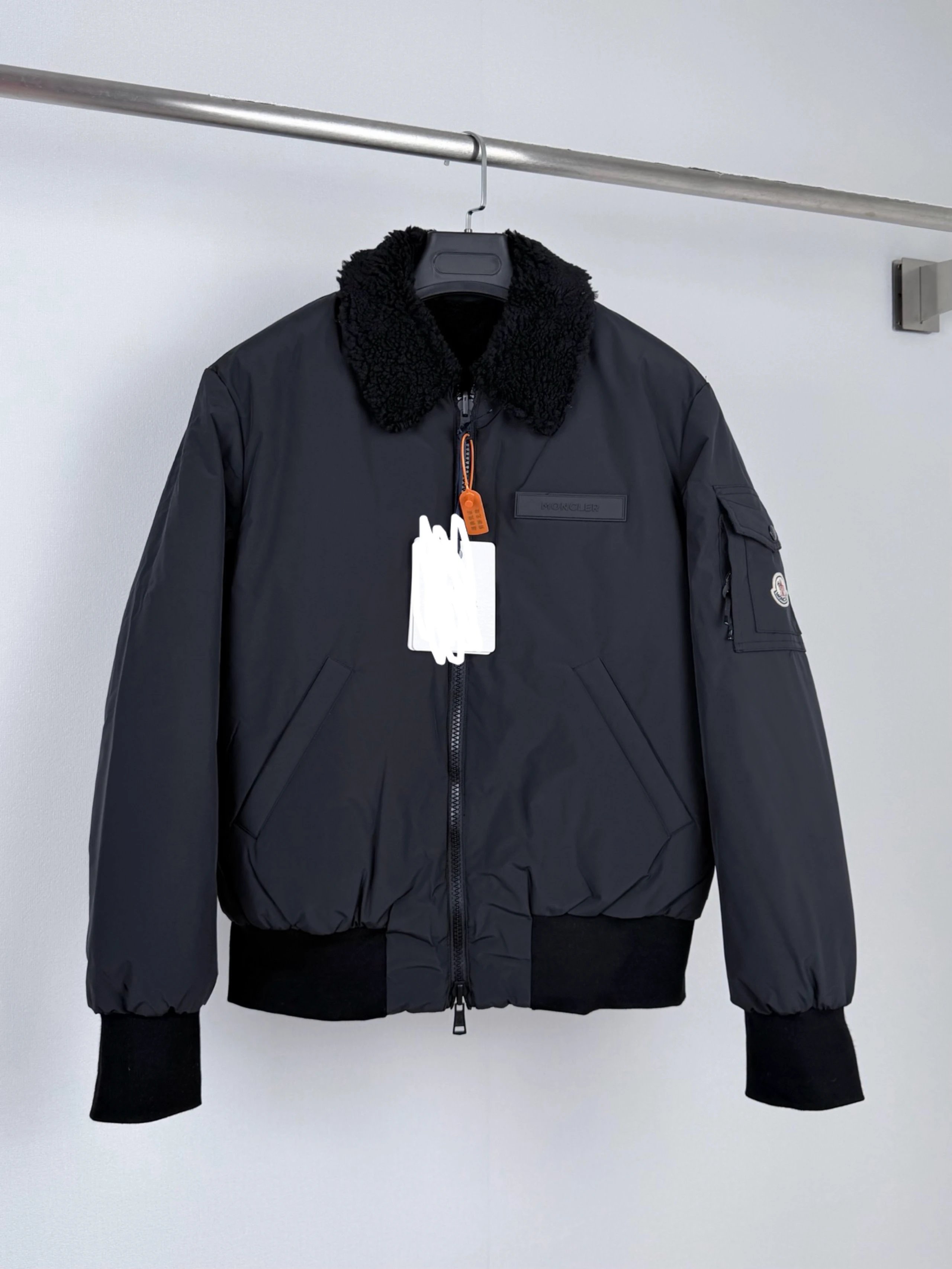 M0ncler Double-sided Bomber Down Jacket Black