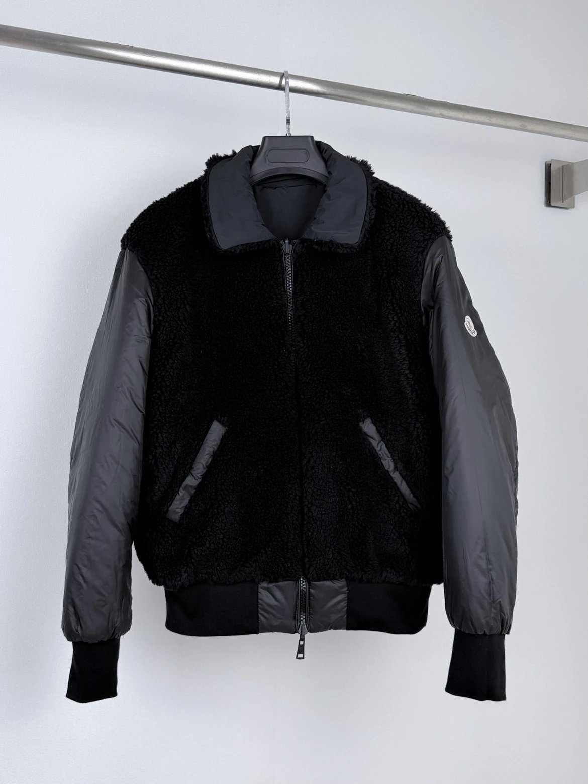 M0ncler Double-sided Bomber Down Jacket Black