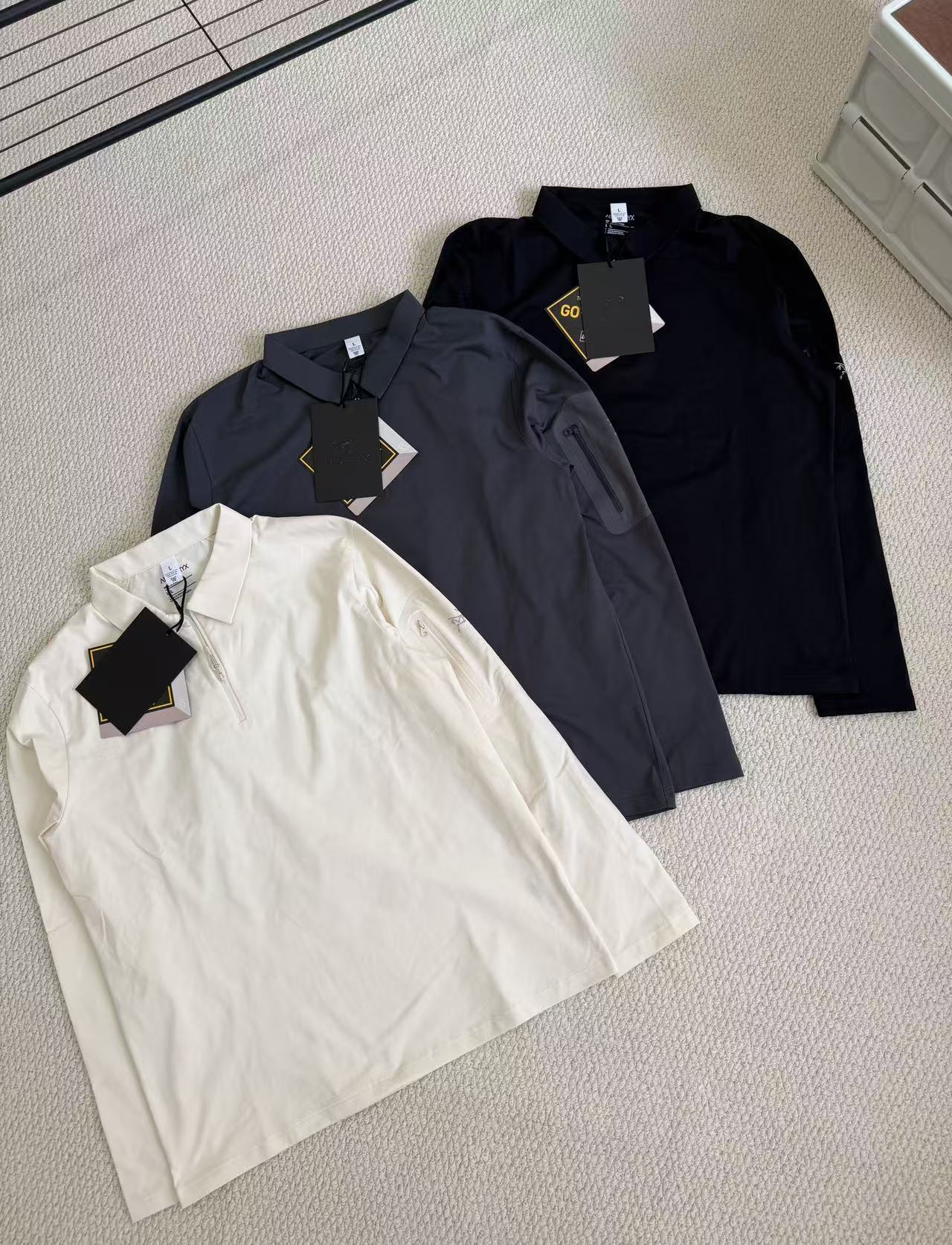 Arc 640515 Arm Zip Pocket Polo Long Sleeve 3 Colors