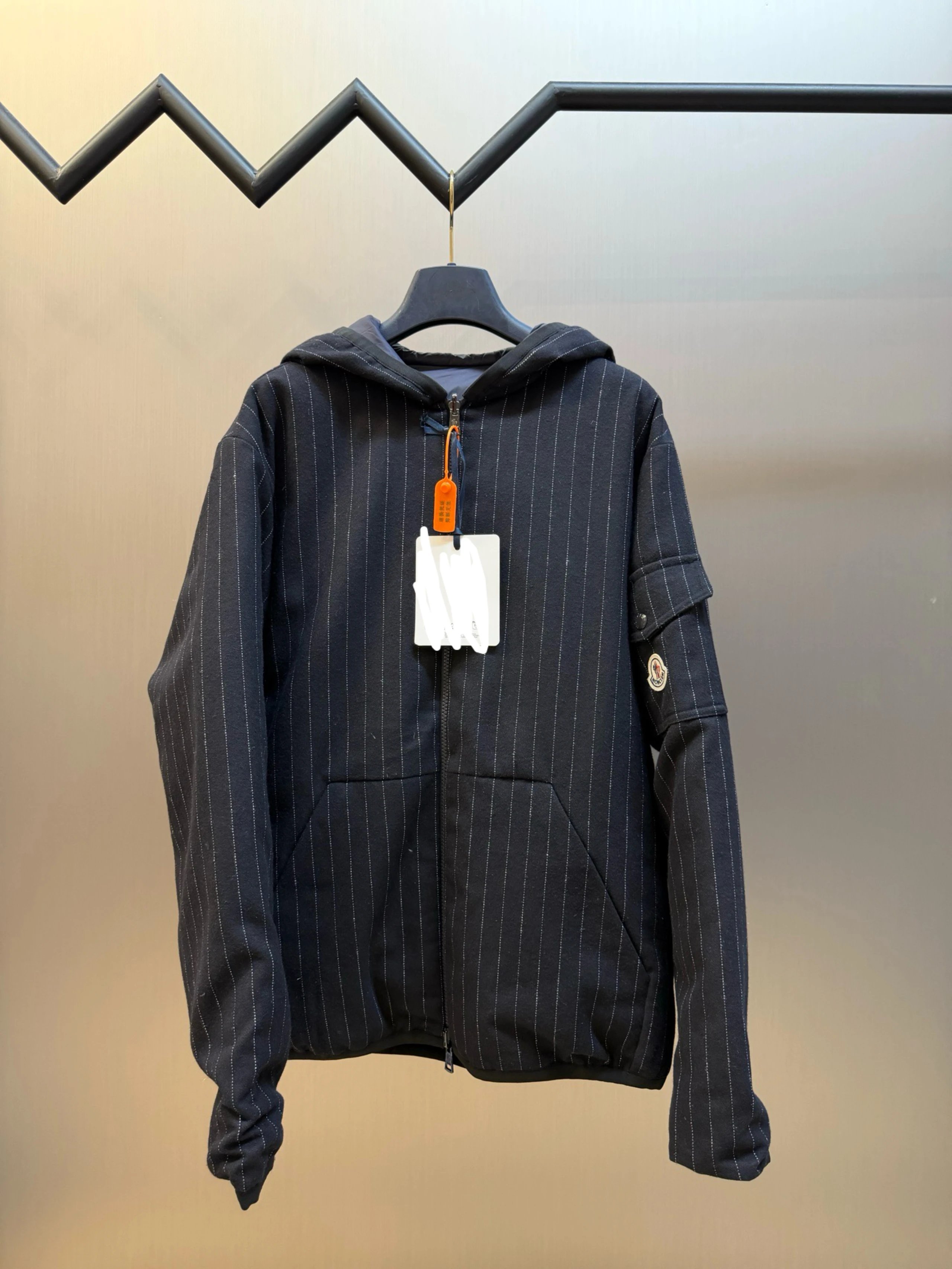 M0ncler Woolen Fabric Reversible Down Jacket Black