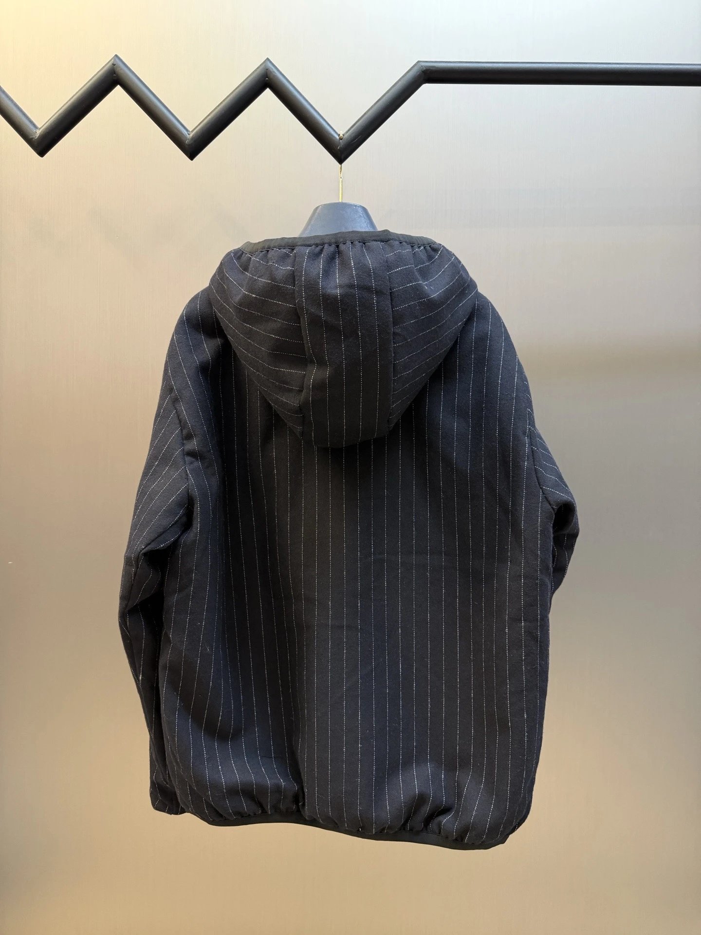 M0ncler Woolen Fabric Reversible Down Jacket Black