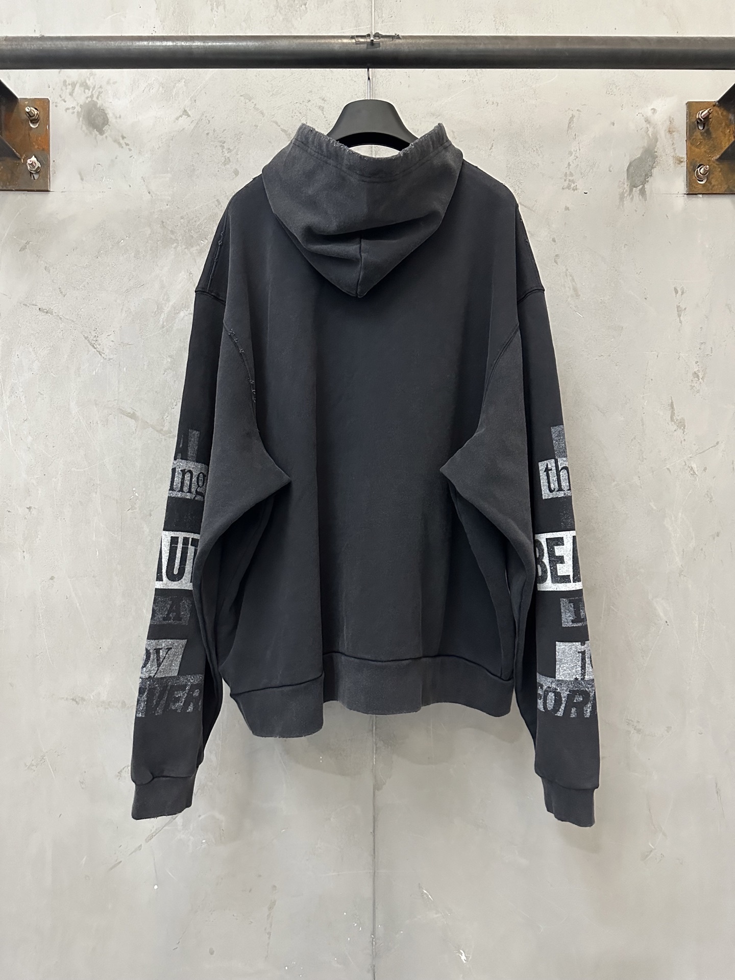 BLCG 642764 Washed Material Rose Hoodie Oversized