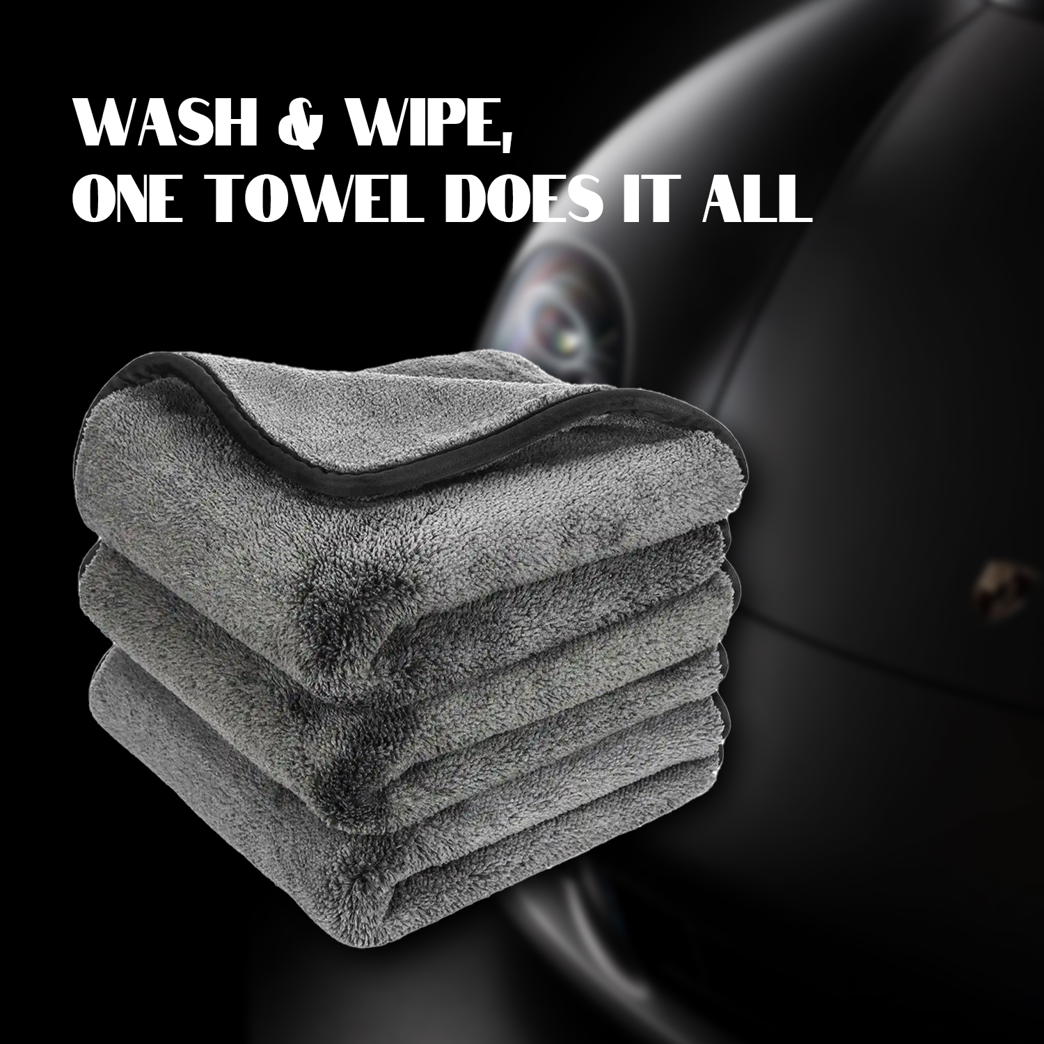 Microfiber Car Cleaning Cloths, Upgraded 1200gsm