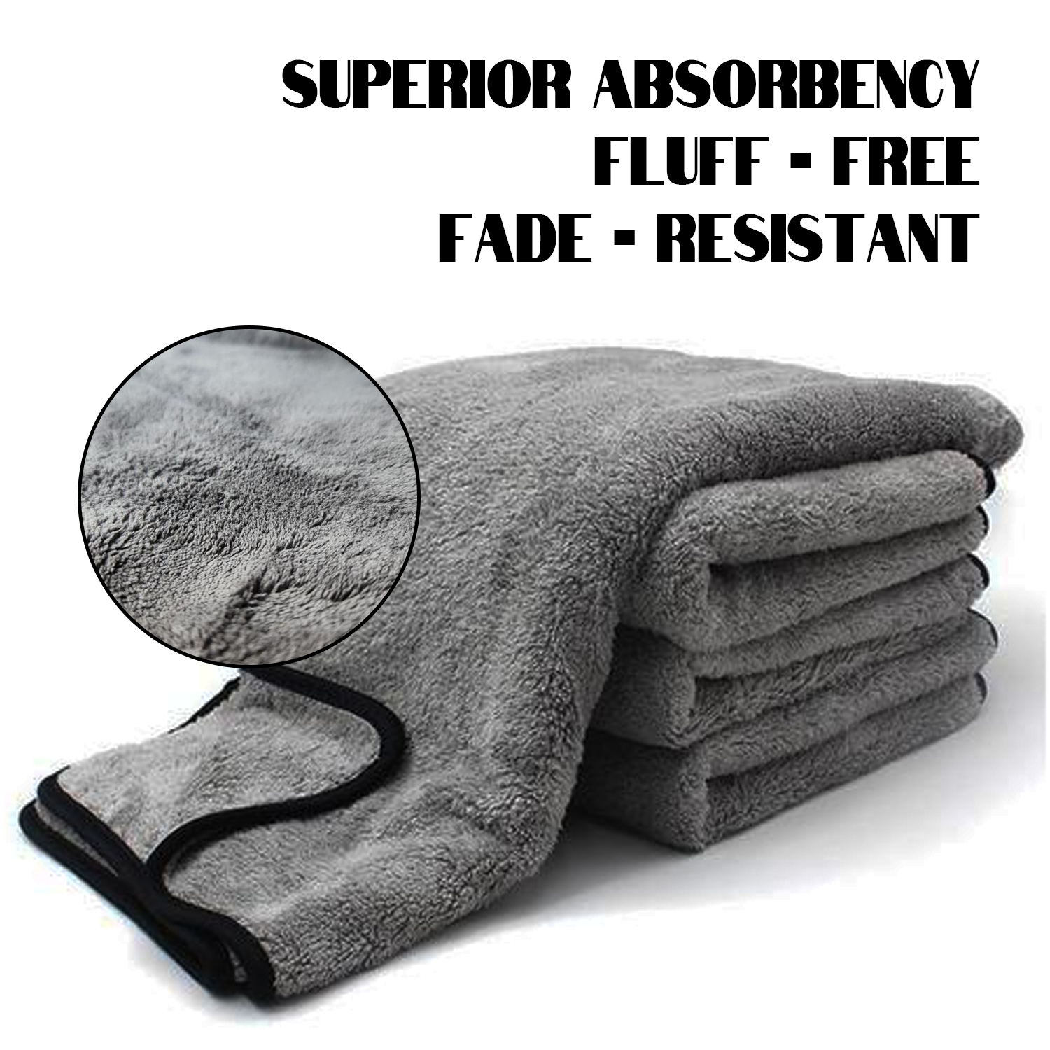 Microfiber Car Cleaning Cloths, Upgraded 1200gsm