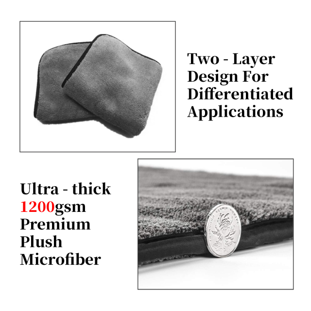 1200GSM Double-sided coral velvet Microfiber Heavyweight Coral Fleece Towel Car Cleaning Cloths