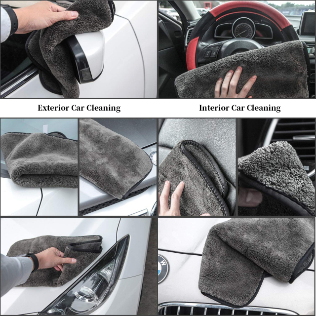 Microfiber Car Cleaning Cloths, Upgraded 1200gsm