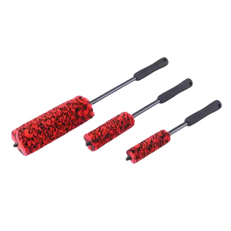 ODM OEM Wholesale 3-piece set Wool Red Wheel Hub Cleaning Brush