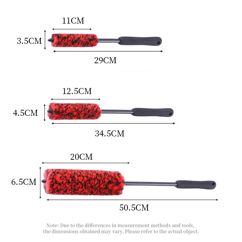 ODM OEM Wholesale 3-piece set Wool Red Wheel Hub Cleaning Brush