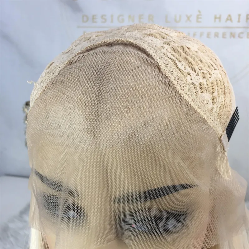 Aisom Silver and White 613 13x4 Lace Front Wig - 24 Inch Straight Hair Synthetic Wig