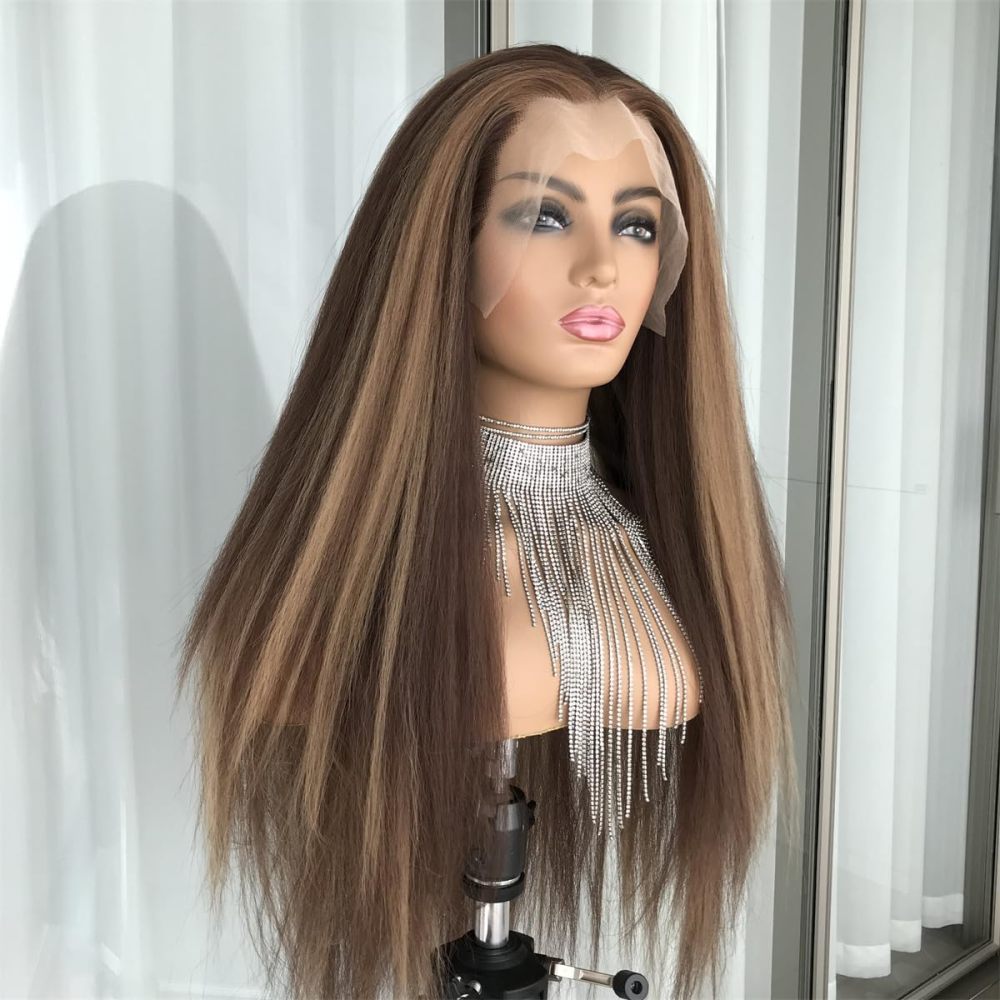 Aisom 613 Ombre Deep Blue Lace Front Wig Stunning and Versatile (Yaki 4/27#)