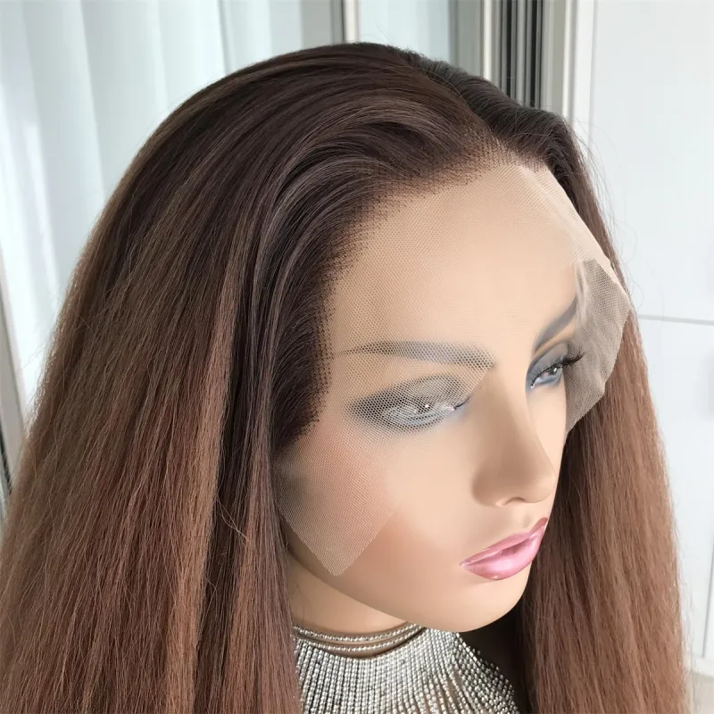 Aisom 613 Ombre Deep Blue Lace Front Wig Stunning and Versatile (Yaki Ombre 4/27)