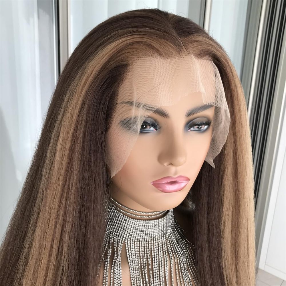 Aisom 613 Ombre Deep Blue Lace Front Wig Stunning and Versatile (Yaki 4/27#)